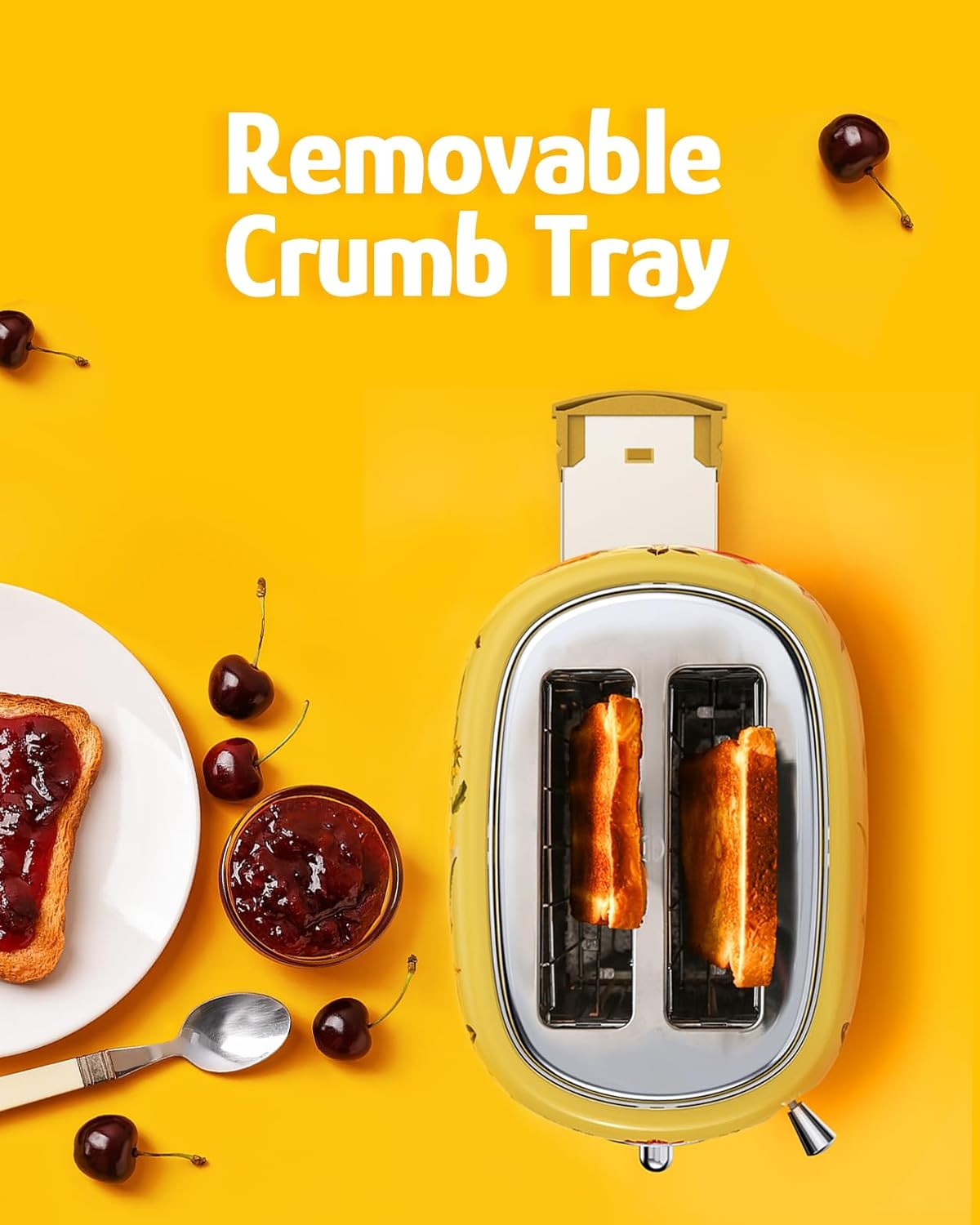 Retro trädgårdsinspirerad brödrost - Vintage design för 2 skivor