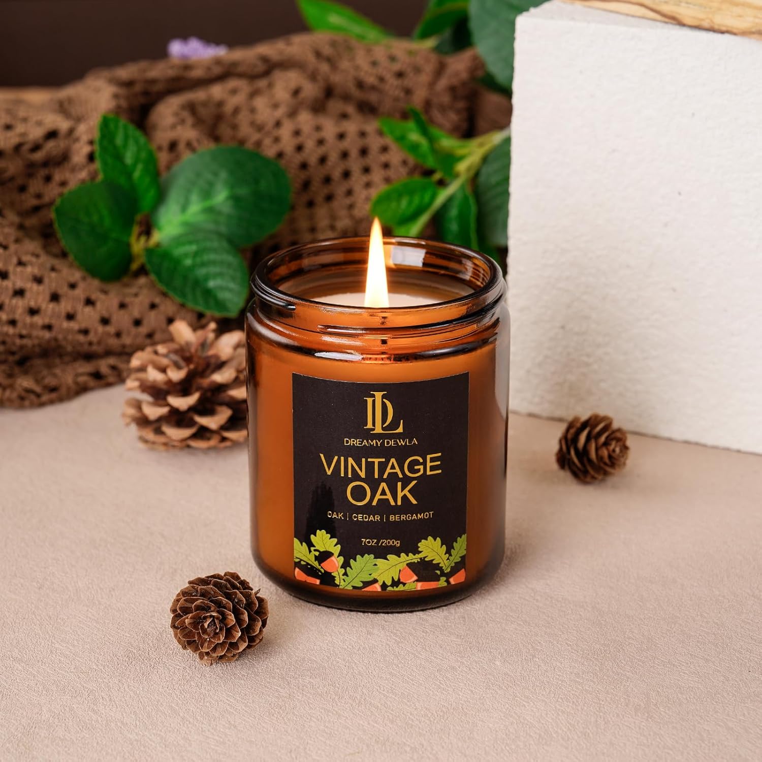 Kanelskördeljus – 50 timmars sojaljus för Thanksgiving och heminredning