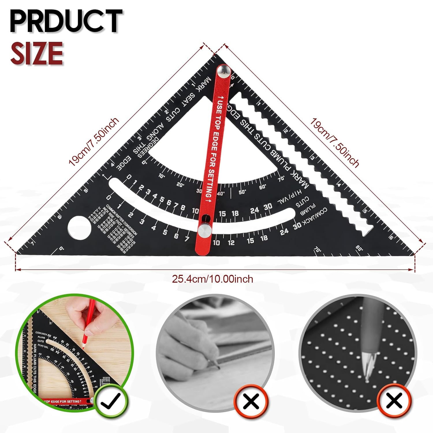 AngleMaster – Precisionsjusterbar vinkellinjal i aluminiumlegering | Slitstarkt layoutverktyg