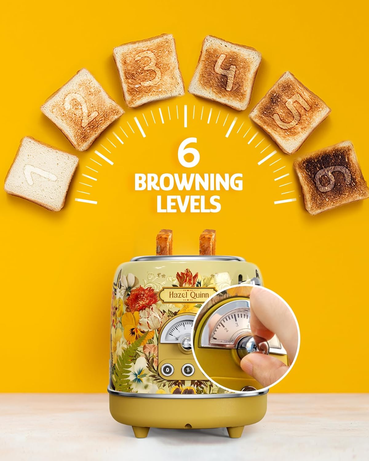 Retro trädgårdsinspirerad brödrost - Vintage design för 2 skivor