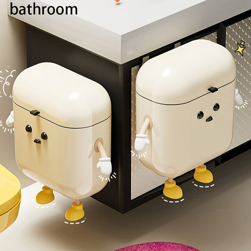 Väggmonterad papperskorg och förvaringsbehållare för hemmet – Läckagesäker organisatör med stor öppning