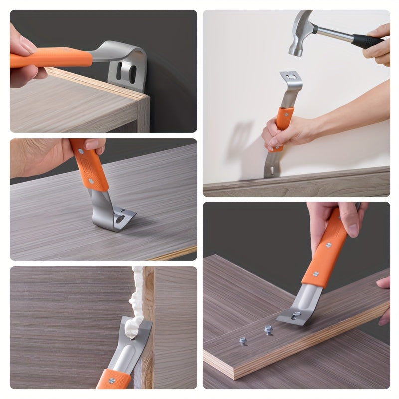 Kraftigt brytjärn i rostfritt stål – multifunktionell spikavdragare och träskrapa