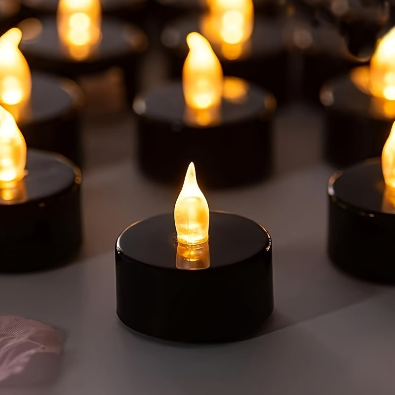 LED-flamlösa svarta värmeljus – Realistiska flimrande ljus för säker inomhusdekoration