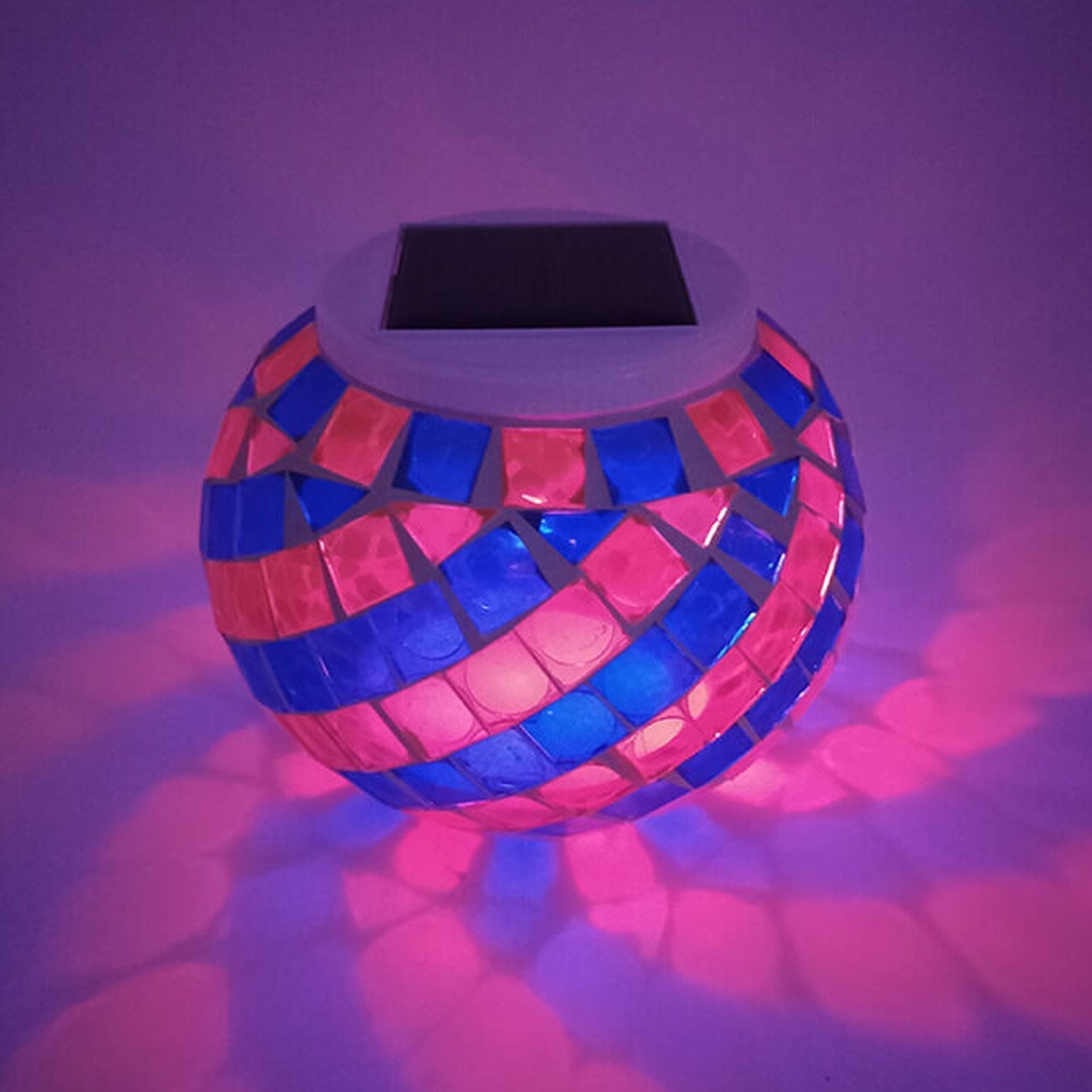 Solar LED-målat glasljus – spiralmönster för utomhuselegans