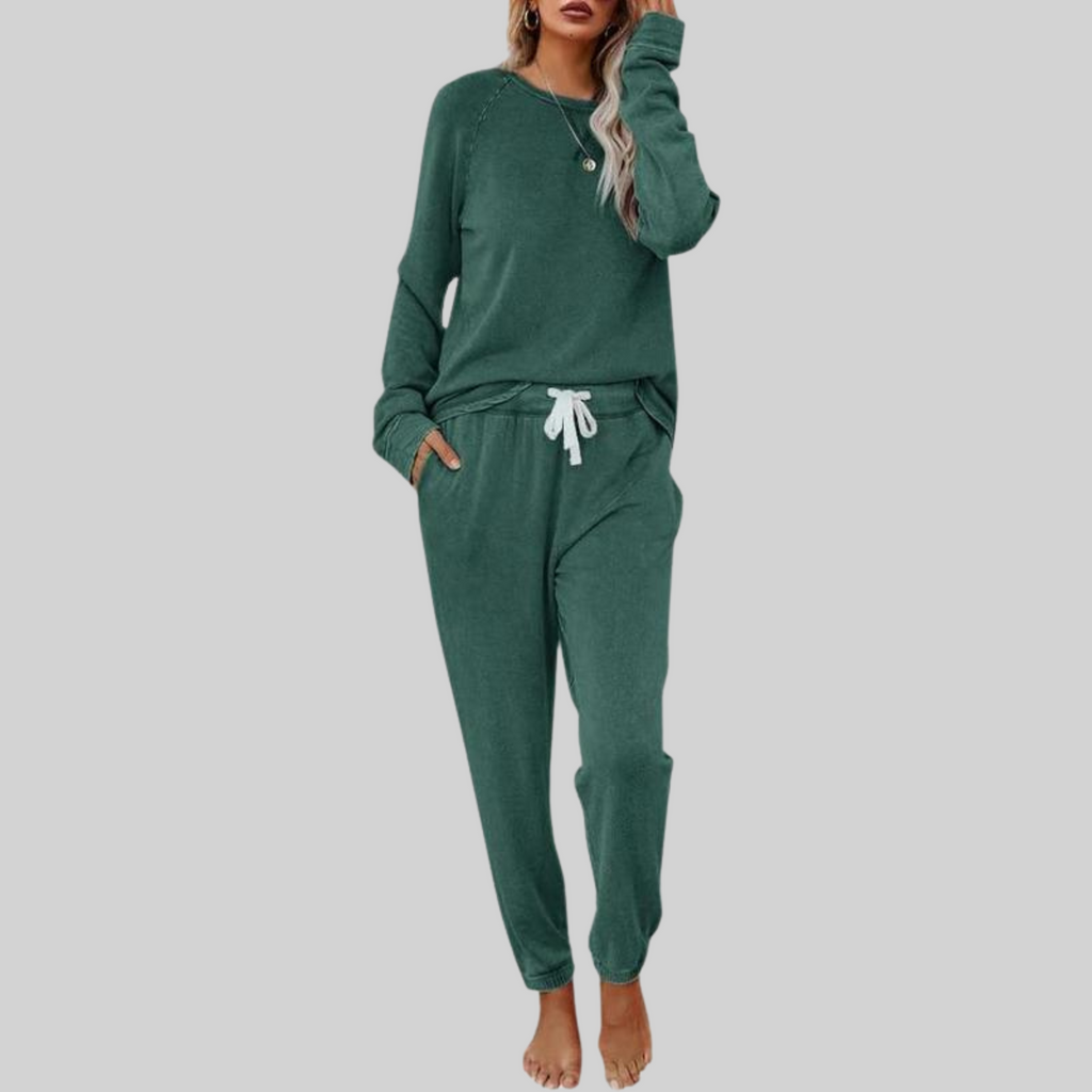 Sabrina | Långärmad loungewear-set med dragsko - Komfortskor för vardagsbruk