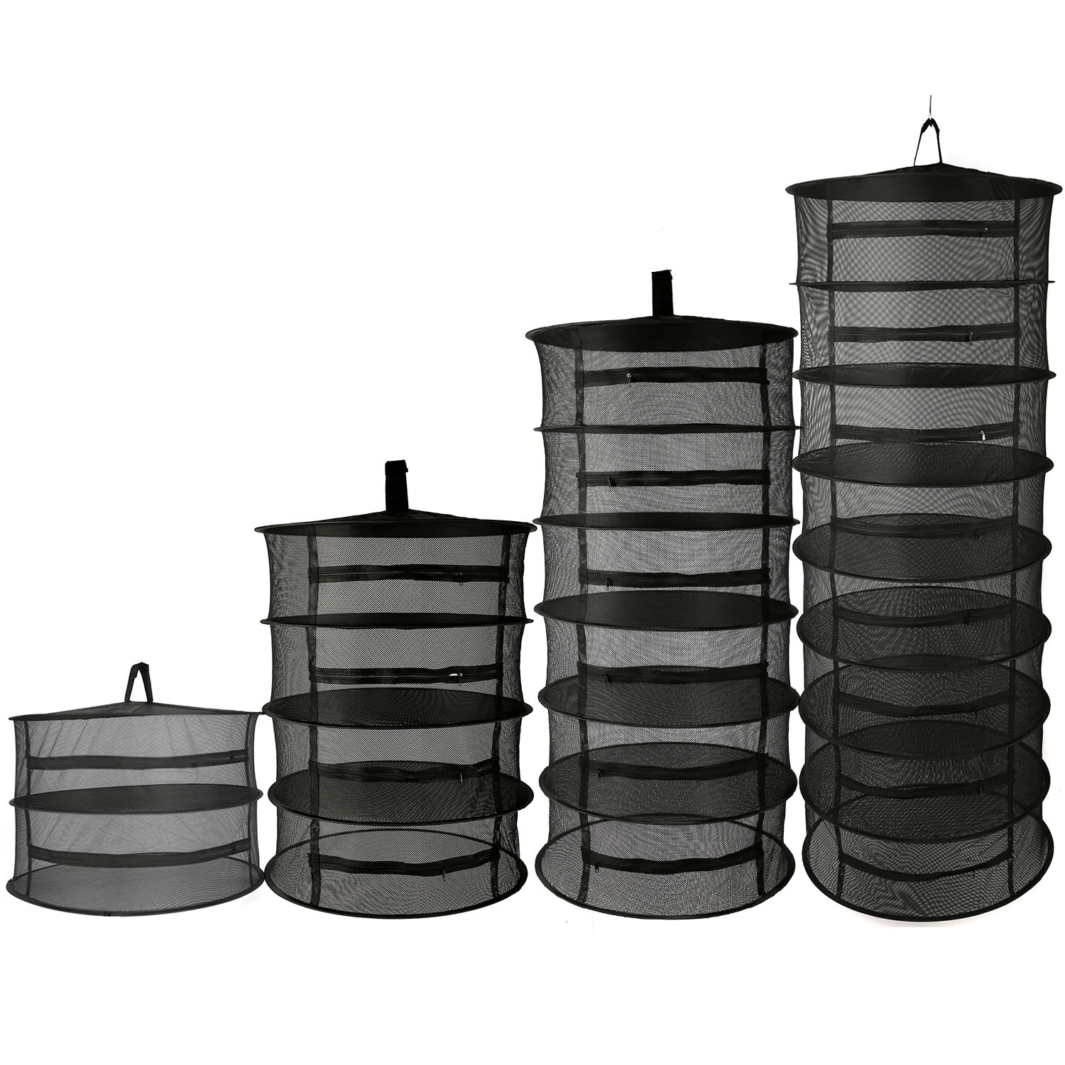 Hopfällbar torkställning i nät – Flerskiktad hängbricka för frukt, grönsaker och örter