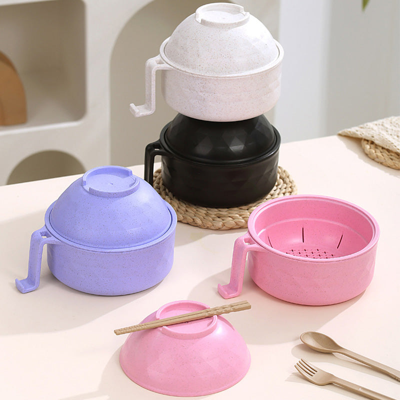 Mikrovågsugn Ramen Cooker – BPA-fri nudelskål med lock och greppvänliga handtag