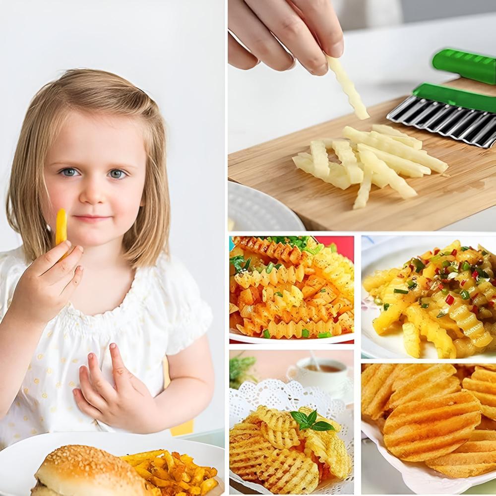 RippleEdge Snack Slicer – Enkla vågiga snitt för chips, grönsaker