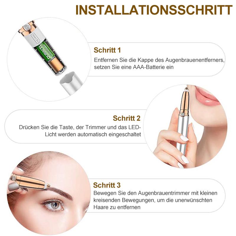 Uppladdningsbar ögonbrynsborste – Skonsam epilator för perfekt brynformning