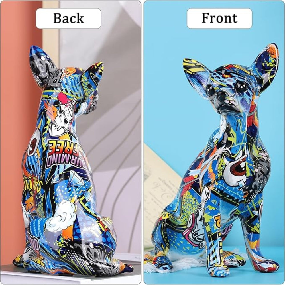 Urban Pop Chihuahua-staty – Djärv och konstnärlig hundinredning