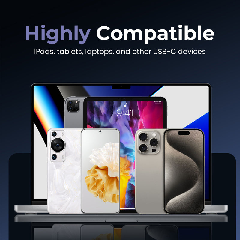 2-i-1 höghastighetsladdningssladd – Integrerat hopfällbart enhetsstativ