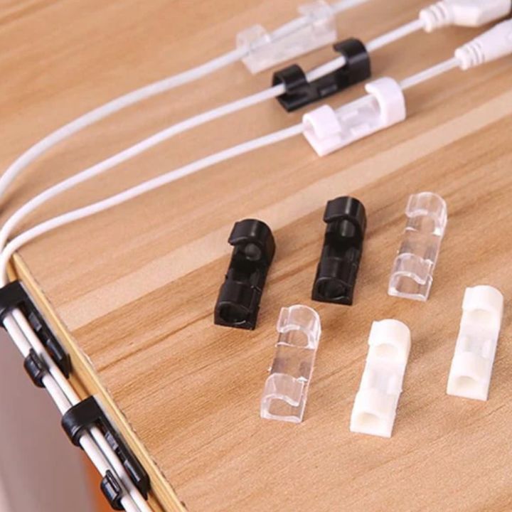 20-pack kabelklämmor – Starka självhäftande kabelorganisatörer