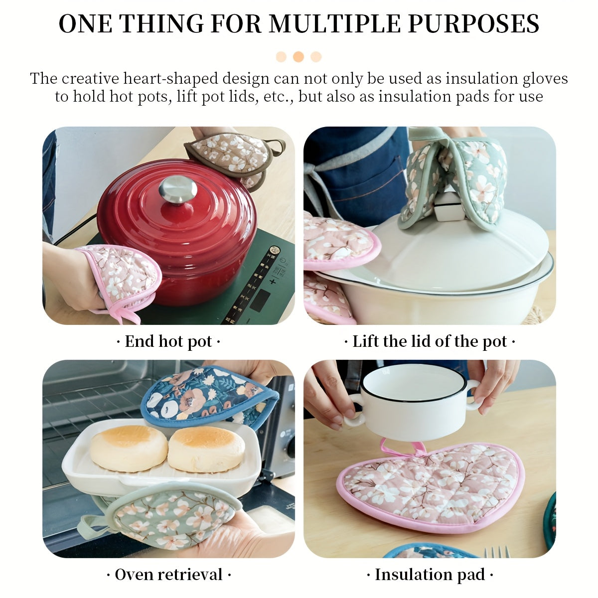 Dubbla hjärtformade värmemattor - Värmebeständiga bords- och bänkskydd