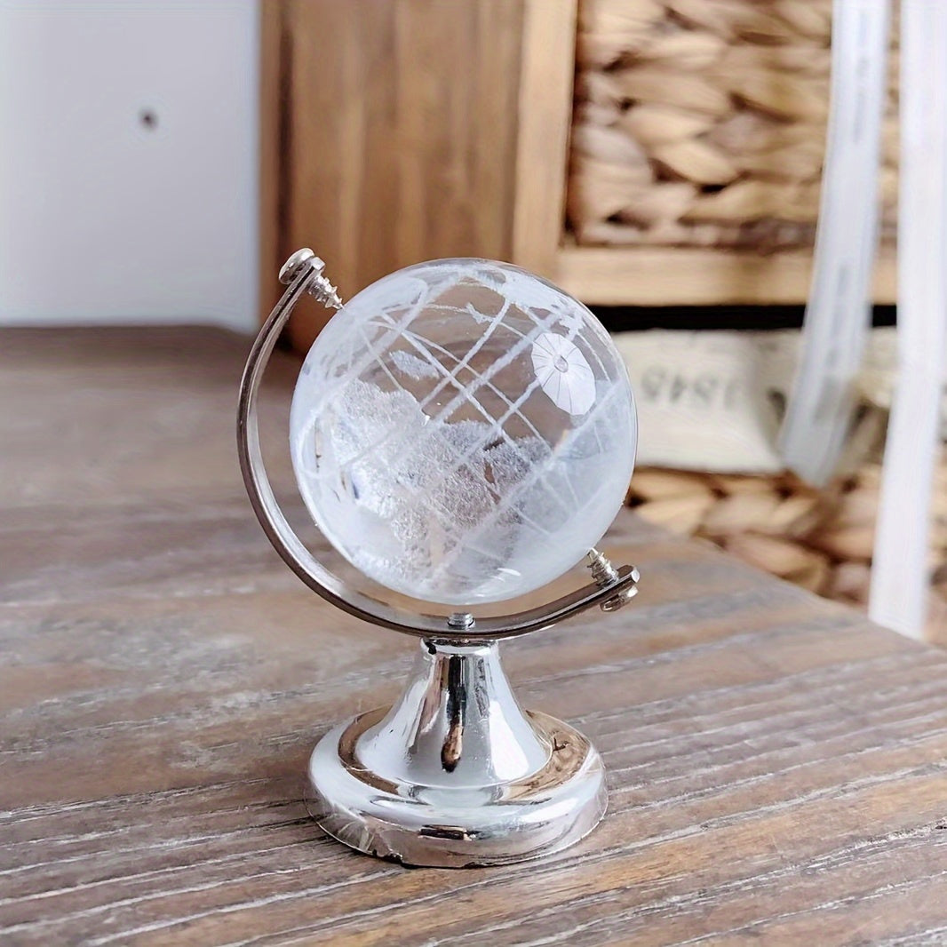 Elegant kristallglobdisplay – Dekorativ heminredning på metallställ, perfekt present till skrivbordet eller vardagsrummet