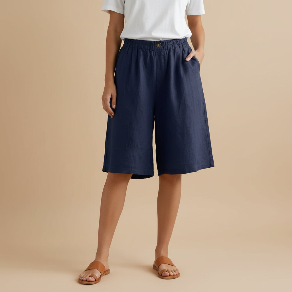 Skräddarsydda högmidjade shorts för kvinnor – Elegant och smart casual sommarmodell