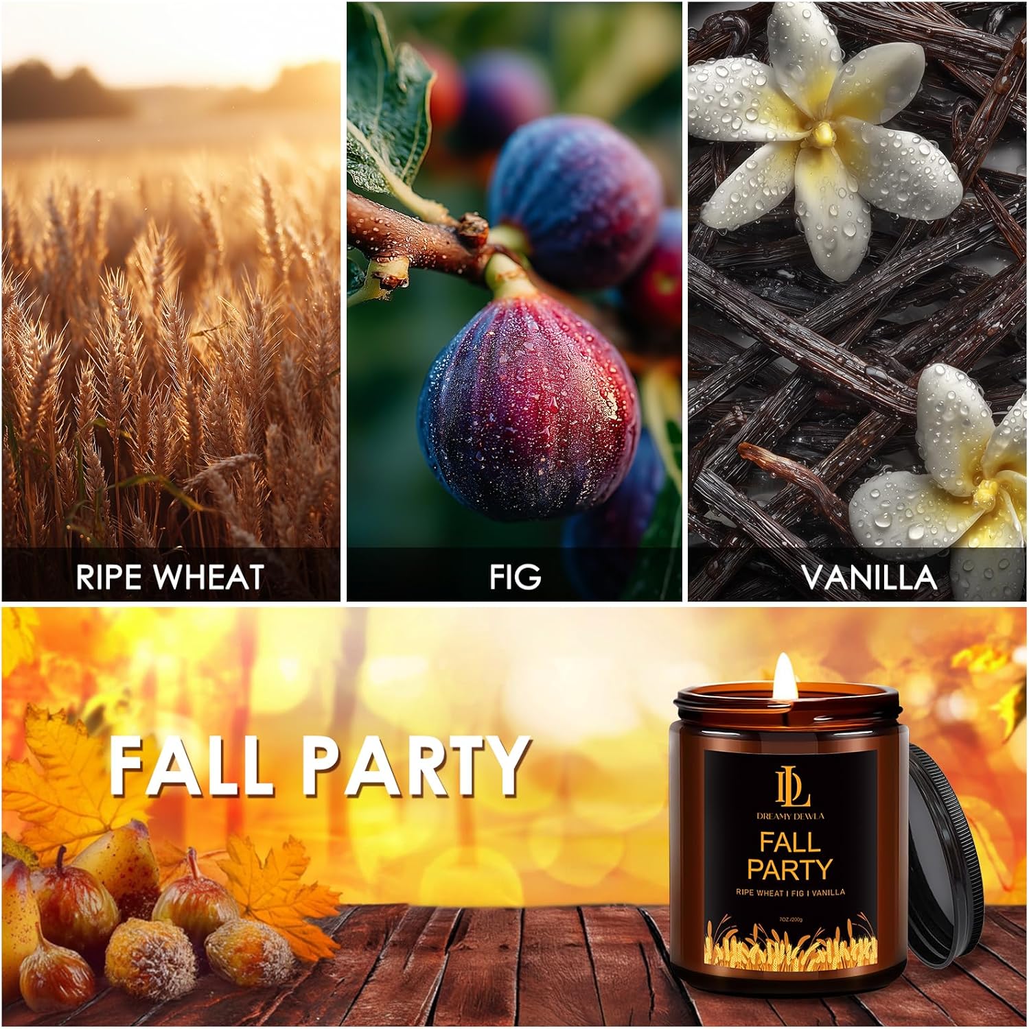 Kanelskördeljus – 50 timmars sojaljus för Thanksgiving och heminredning