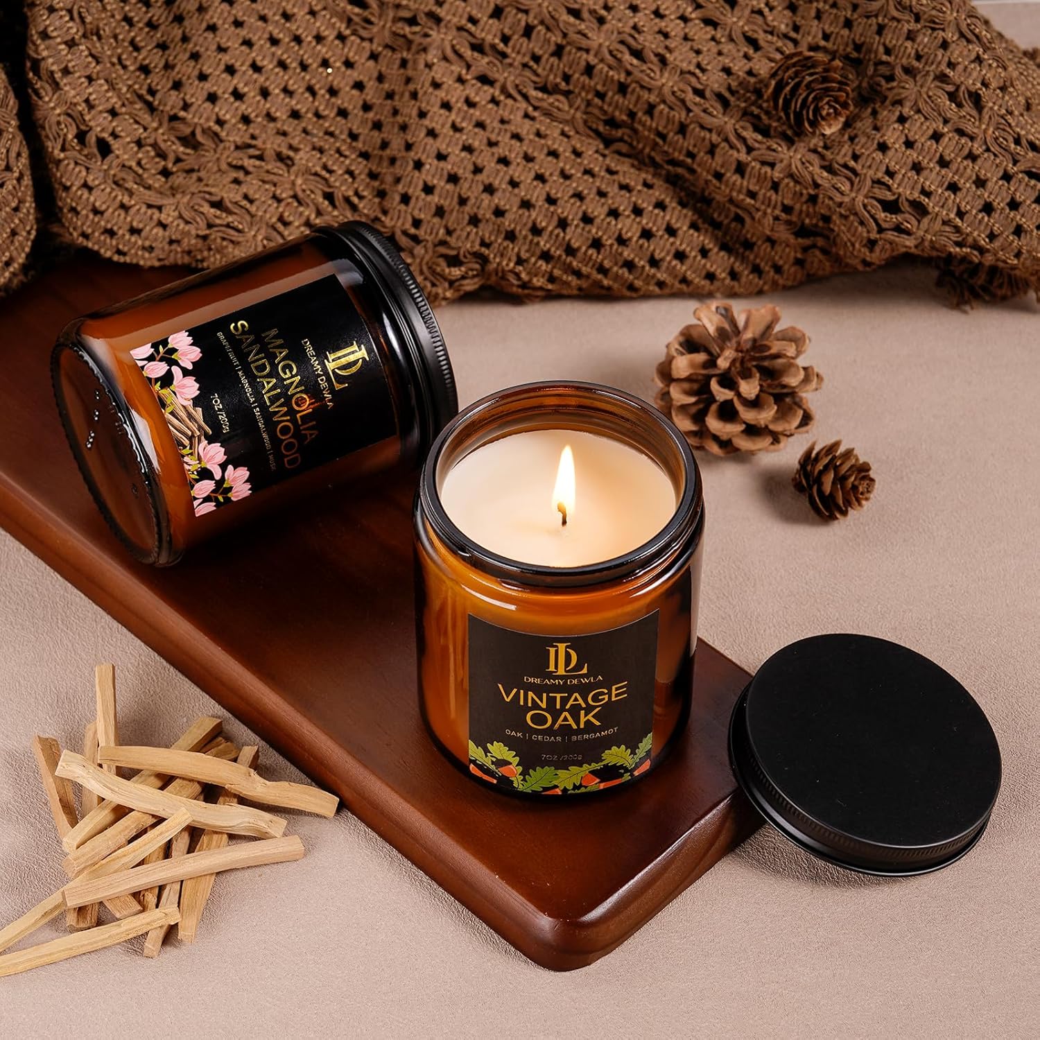 Kanelskördeljus – 50 timmars sojaljus för Thanksgiving och heminredning