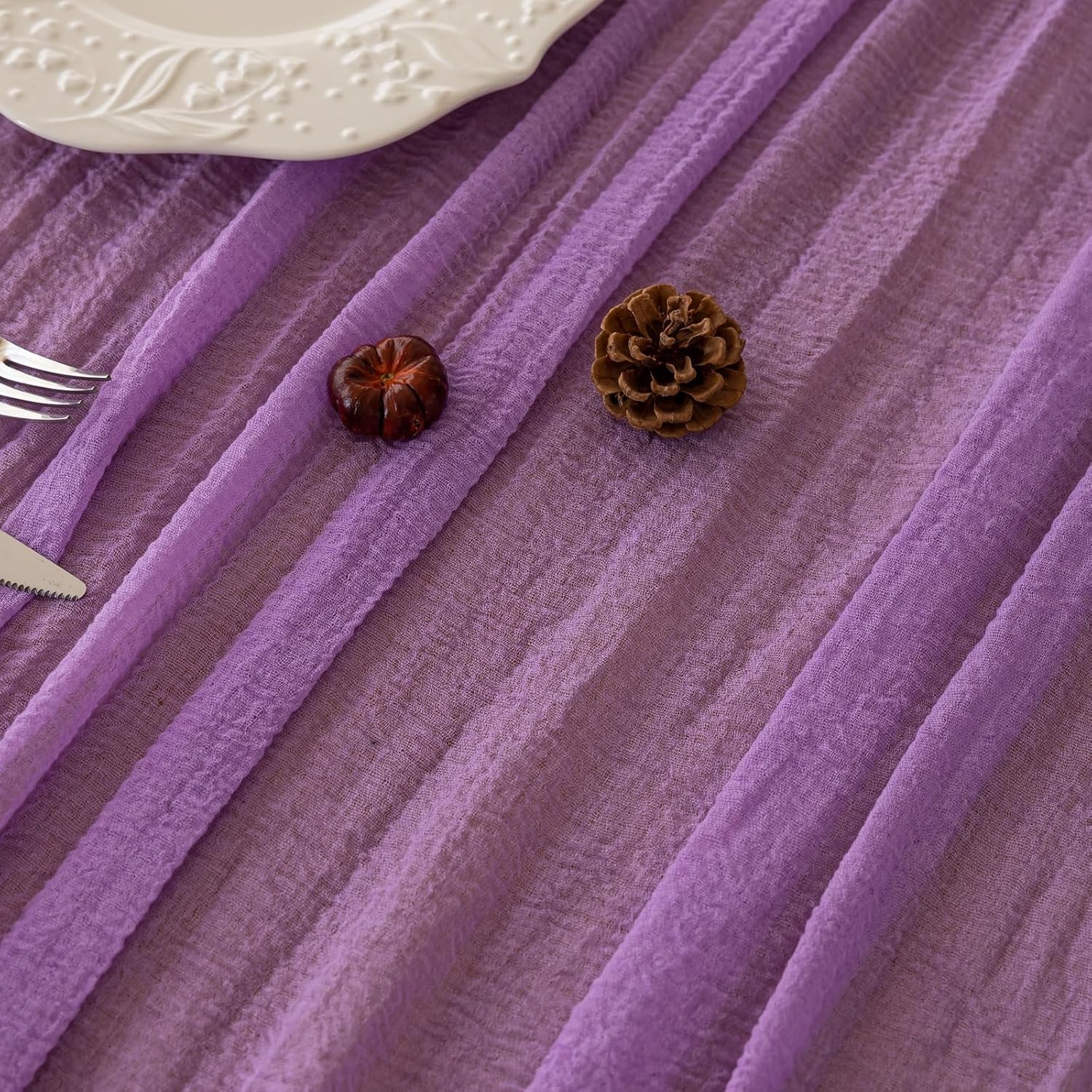 Boho ostduksbordlöpare – Terrakotta höstdekor för bröllop och heminredning