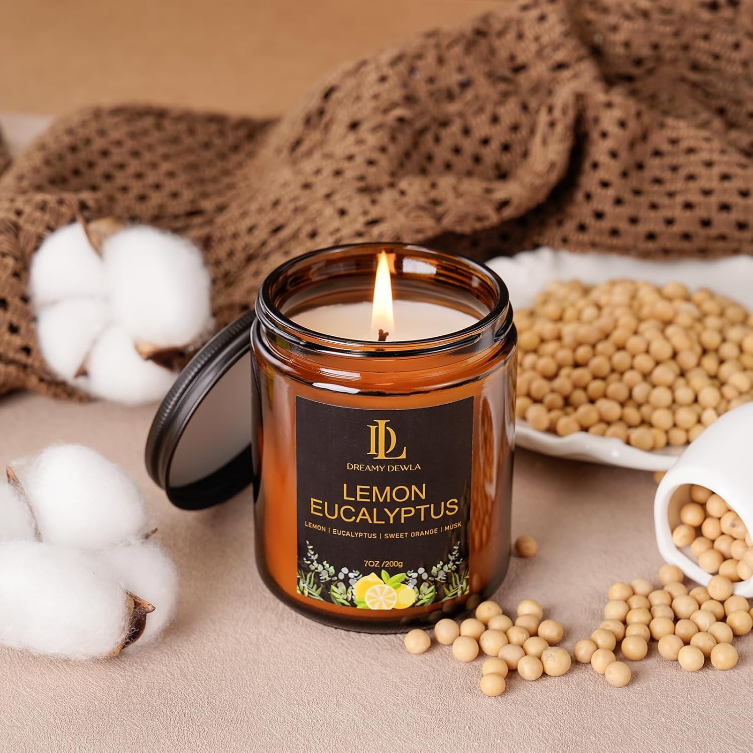 Kanelskördeljus – 50 timmars sojaljus för Thanksgiving och heminredning