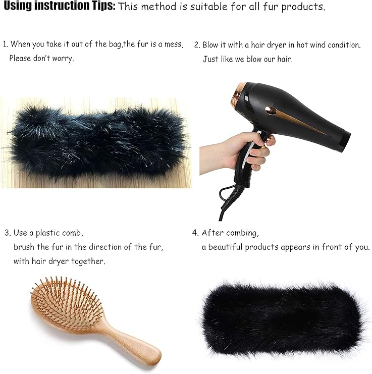 Plyschiga öronvärmare i fuskpäls – Elegant vinterpannband