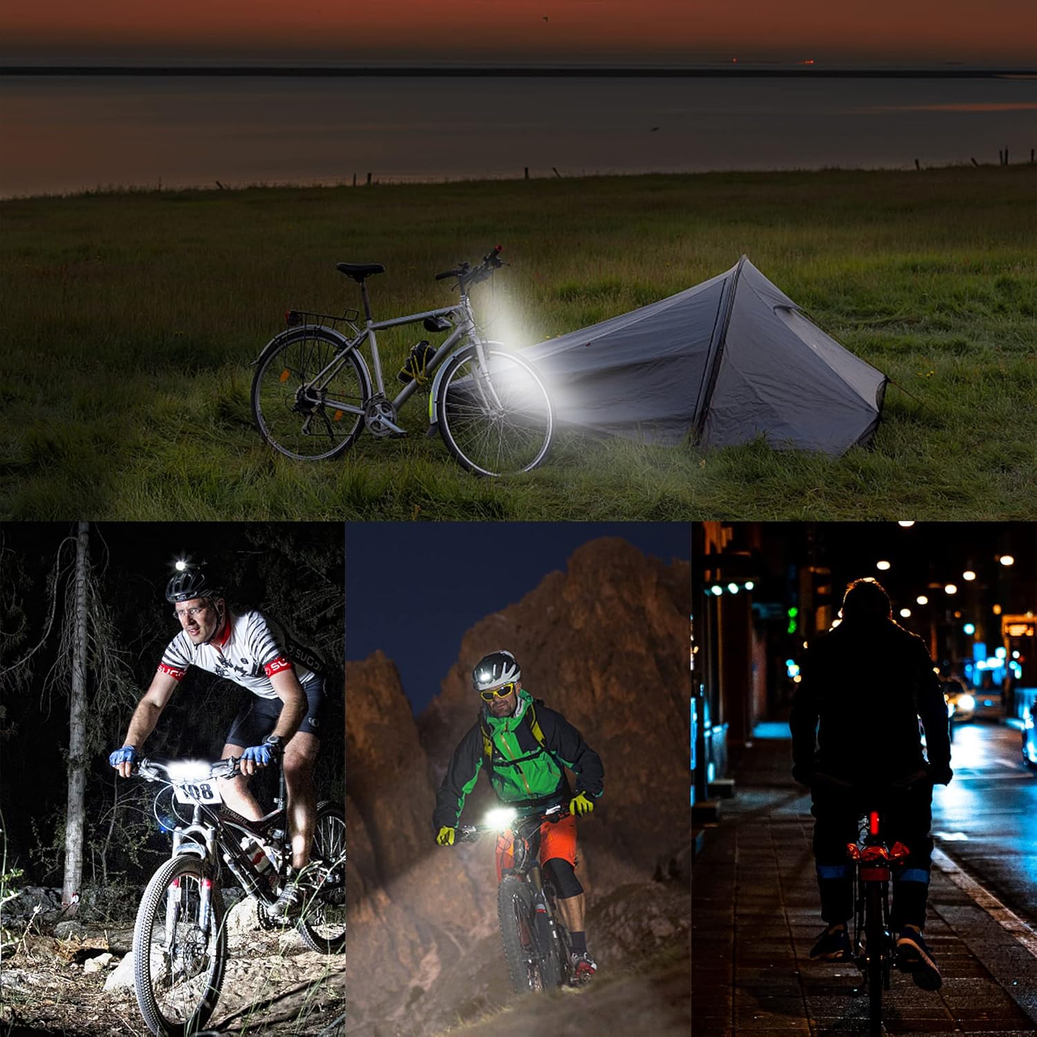 Högpresterande LED-cykellampa – 1400 lumen USB-uppladdningsbar framlampa för säker nattcykling