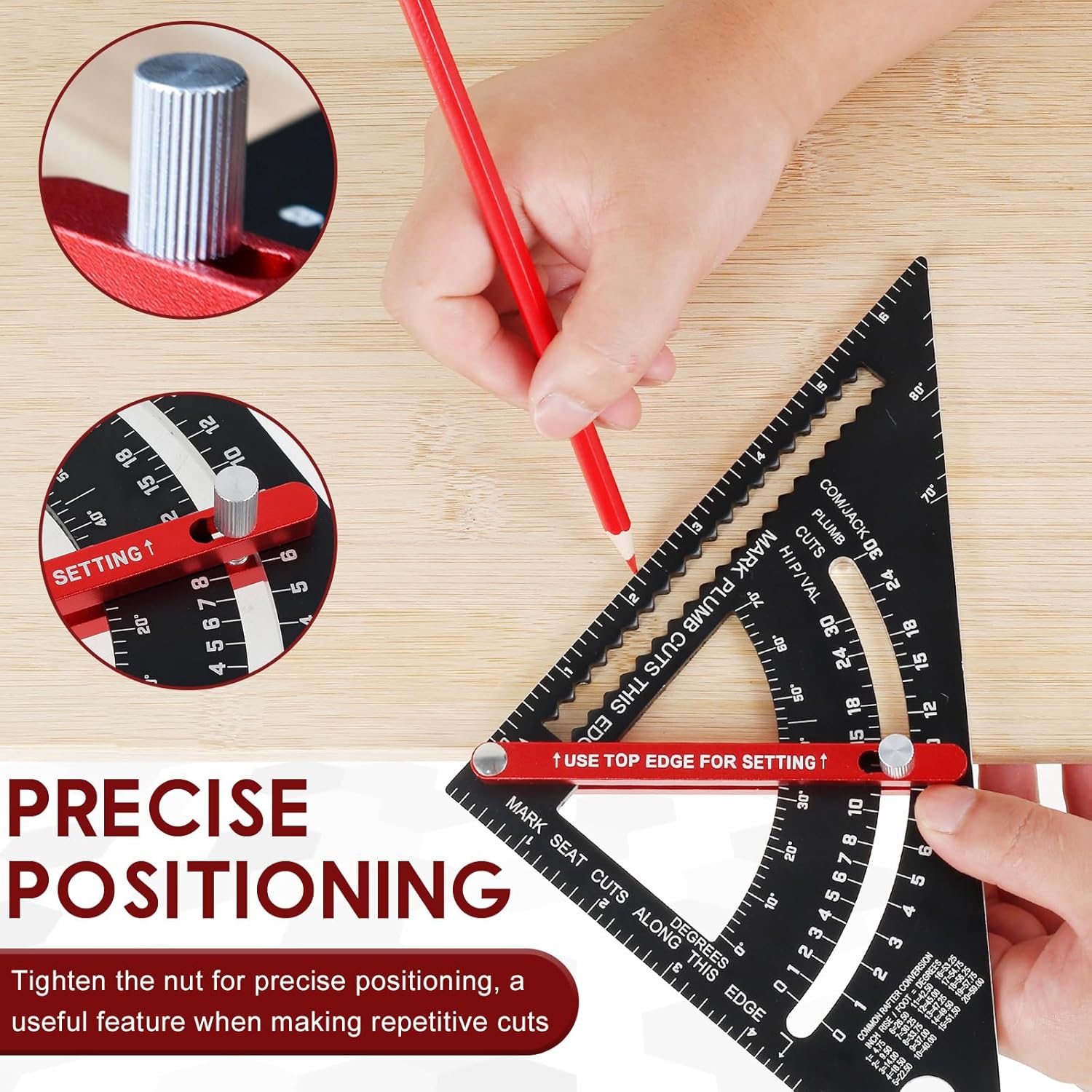 AngleMaster – Precisionsjusterbar vinkellinjal i aluminiumlegering | Slitstarkt layoutverktyg