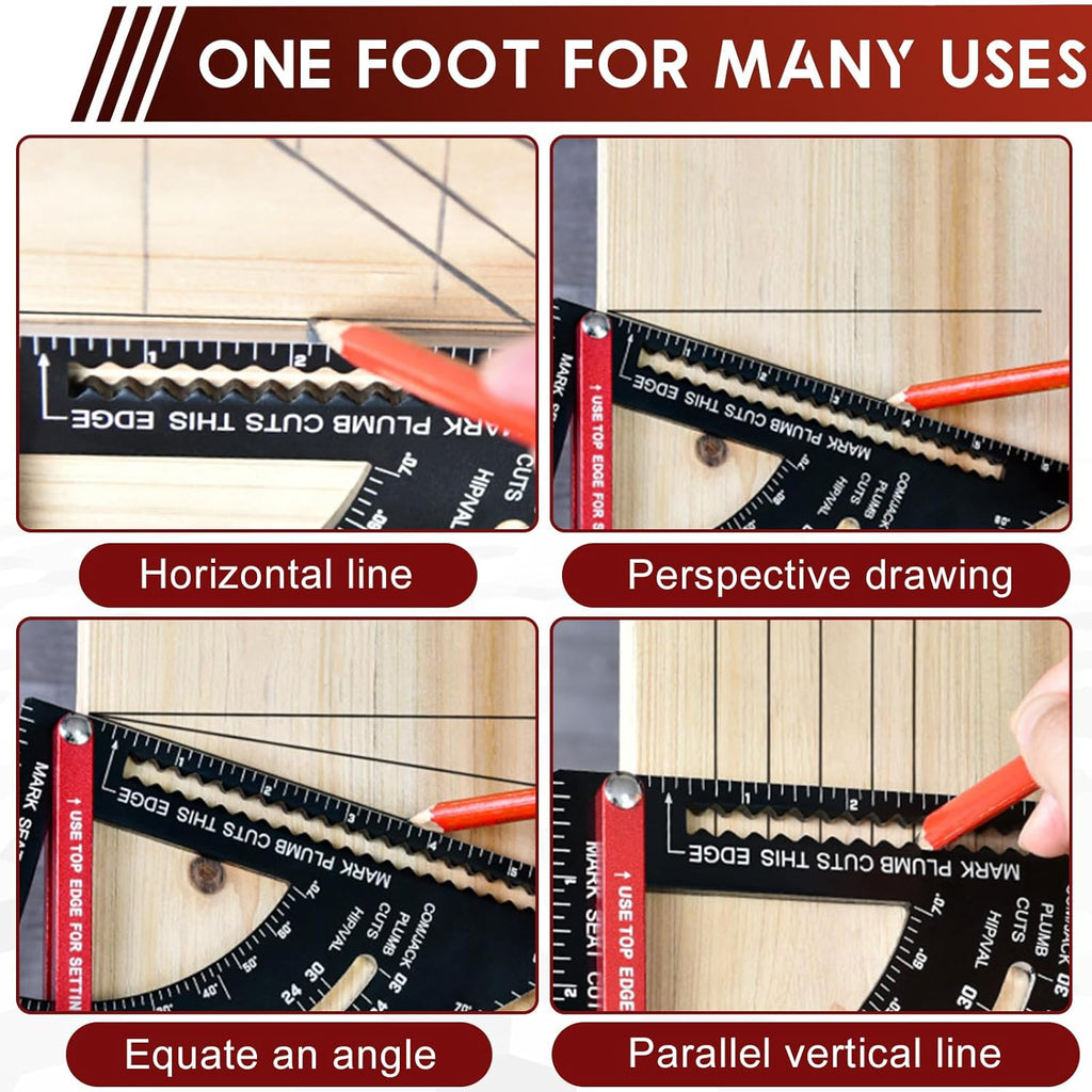 AngleMaster – Precisionsjusterbar vinkellinjal i aluminiumlegering | Slitstarkt layoutverktyg