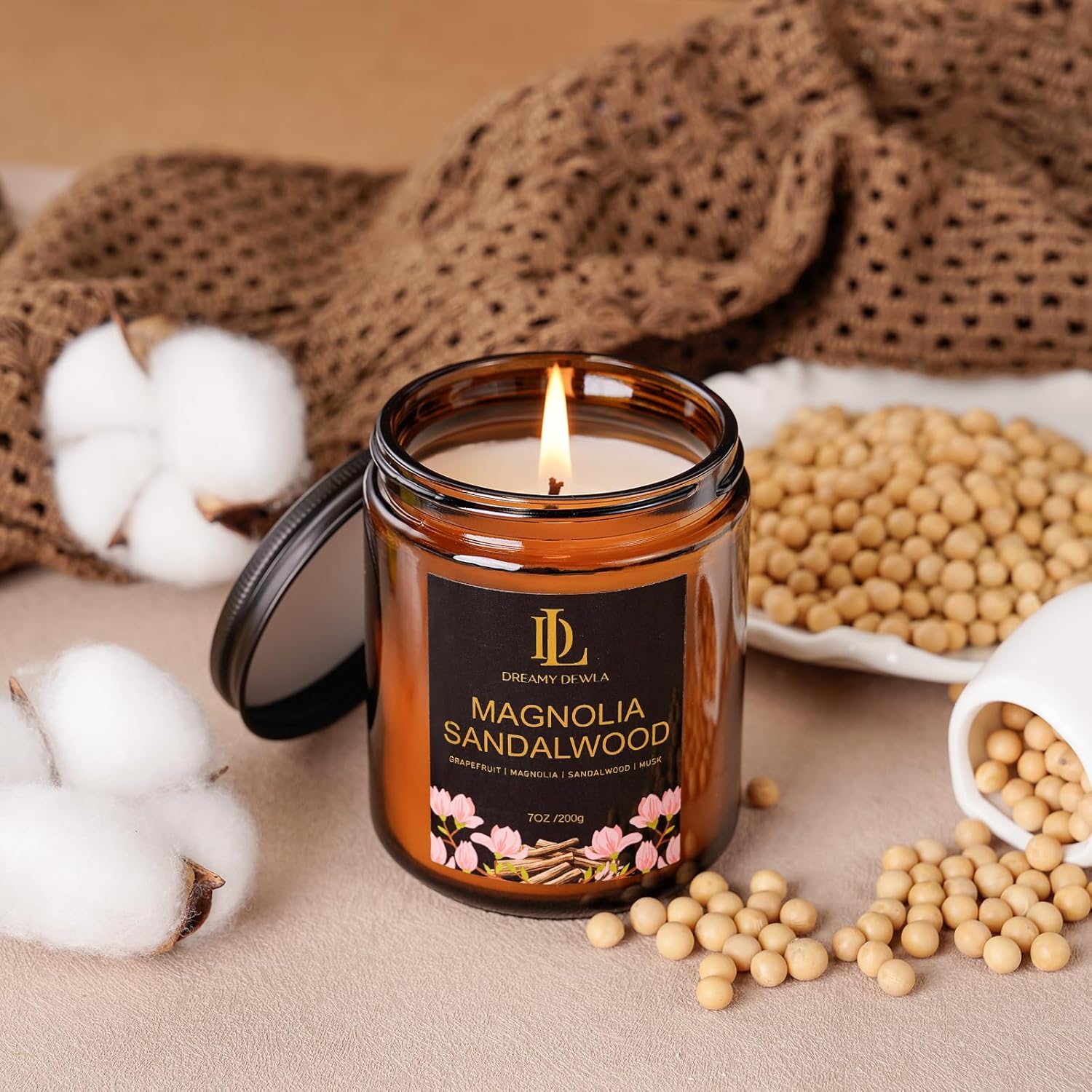 Kanelskördeljus – 50 timmars sojaljus för Thanksgiving och heminredning