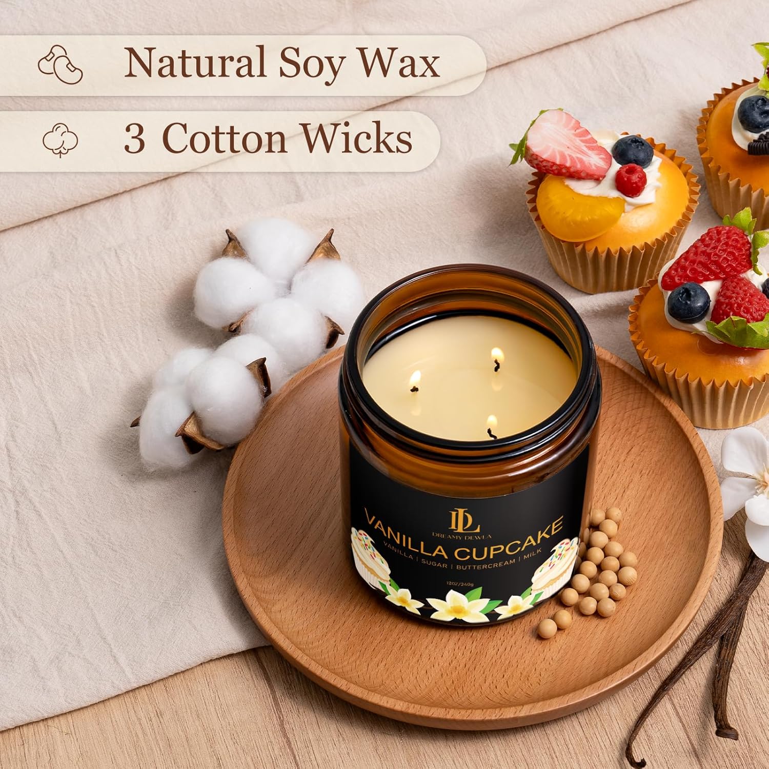 Kanelskördeljus – 50 timmars sojaljus för Thanksgiving och heminredning