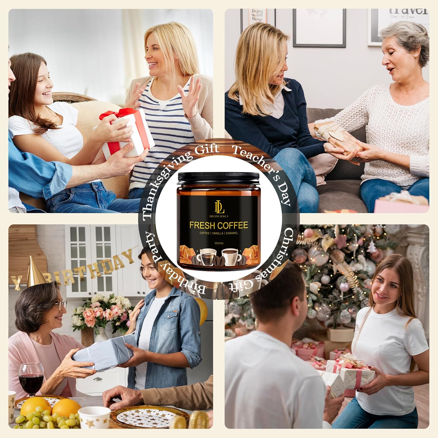 Kanelskördeljus – 50 timmars sojaljus för Thanksgiving och heminredning