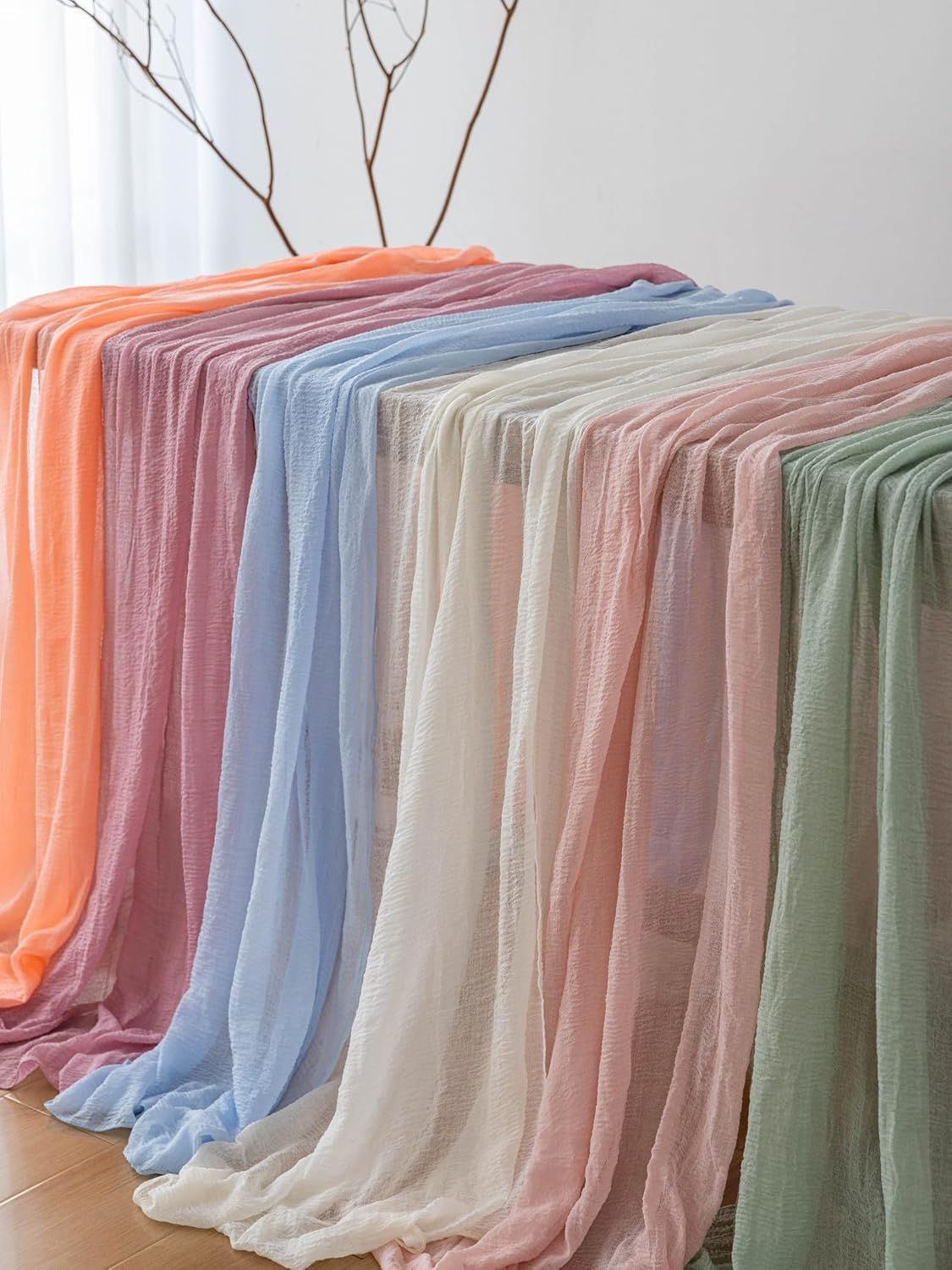 Boho ostduksbordlöpare – Terrakotta höstdekor för bröllop och heminredning