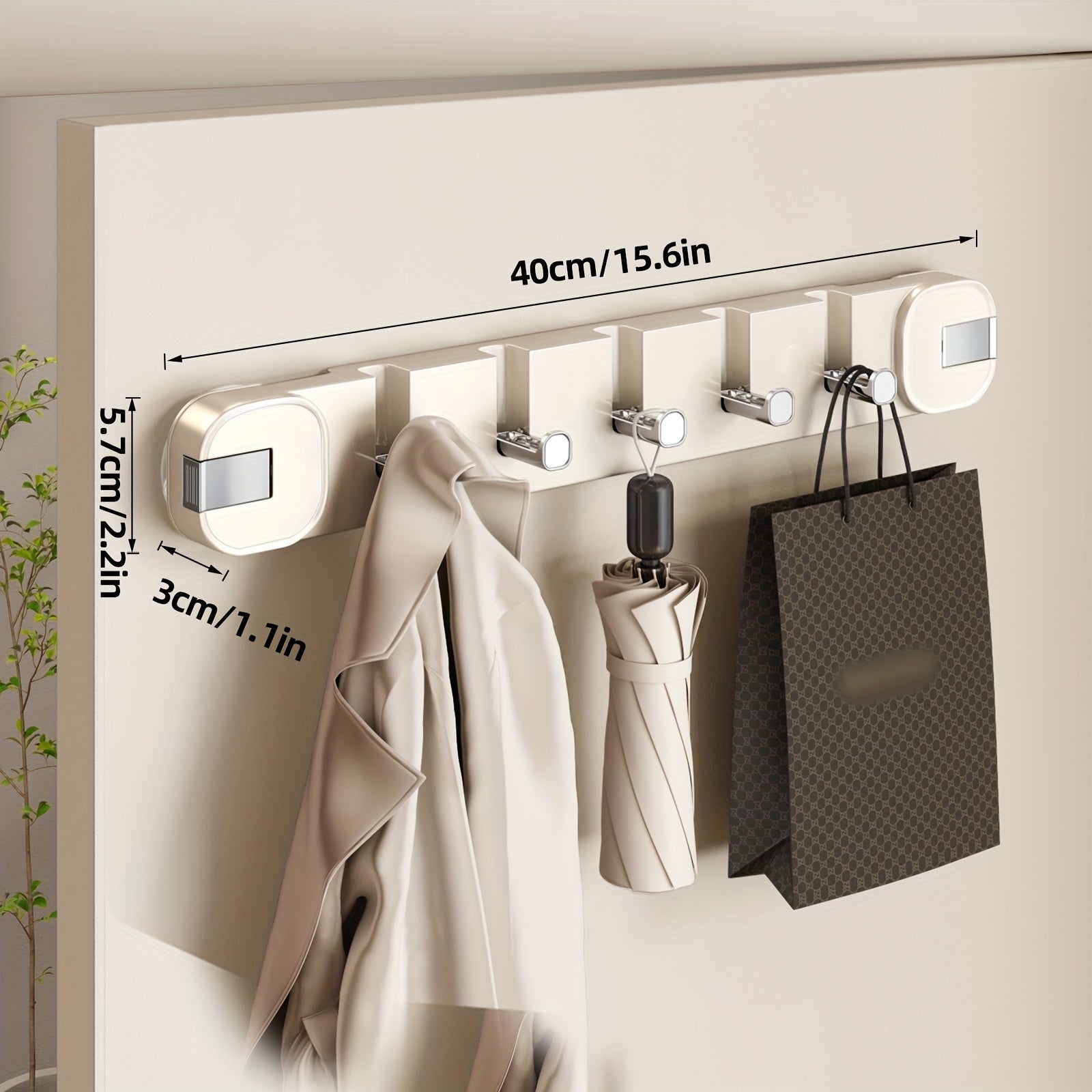 Platsbesparande sugkrokar – Säker väggorganisatör med 5 krokar