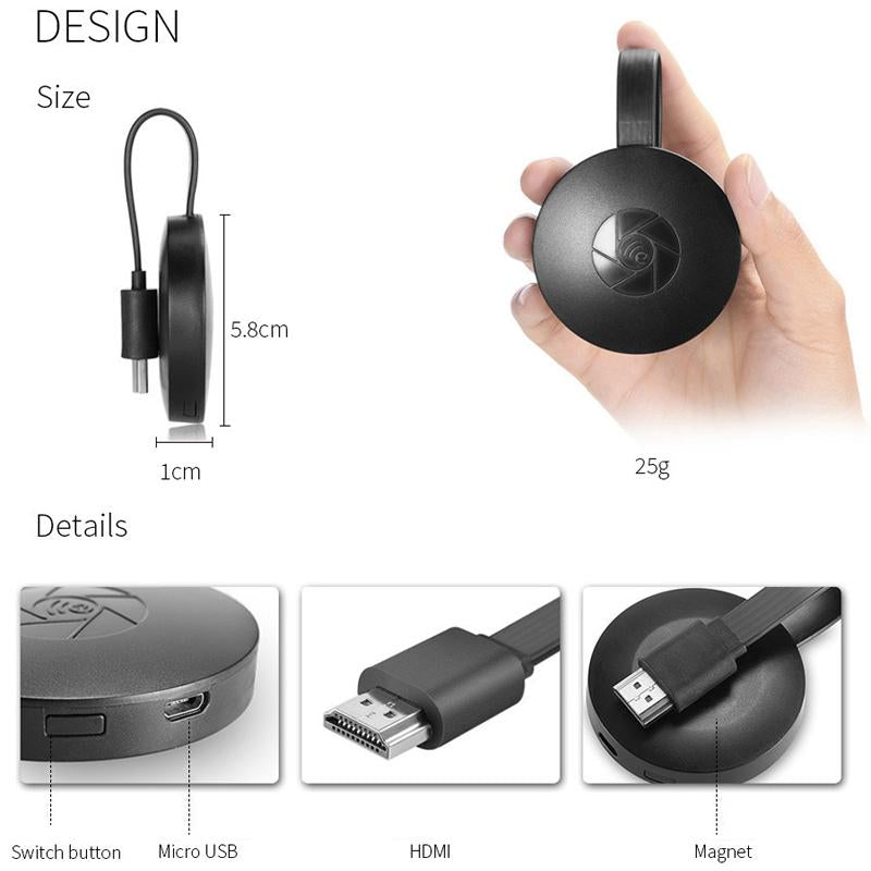 Trådlös HD-skärmadapter – Sömlös telefon-till-TV-spegling i 1080p