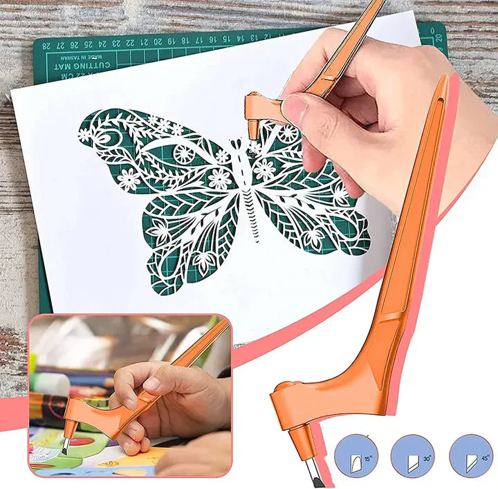SafeSpin - 360° hobbyskärare – Precisionsroterande blad för scrapbooking och gör-det-själv-projekt
