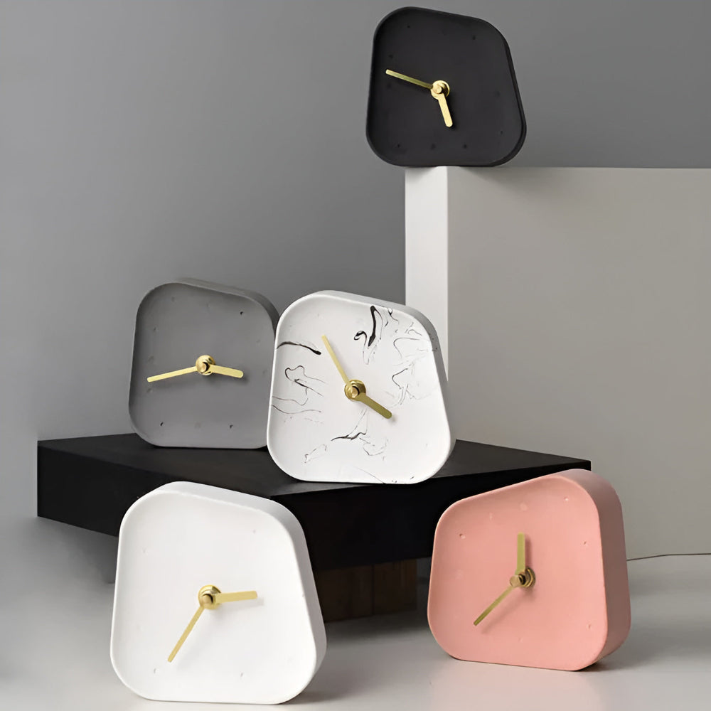 Minimalistisk skrivbordsklocka i betong – modern analog klocka