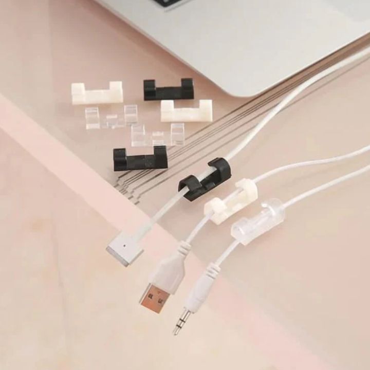 20-pack kabelklämmor – Starka självhäftande kabelorganisatörer