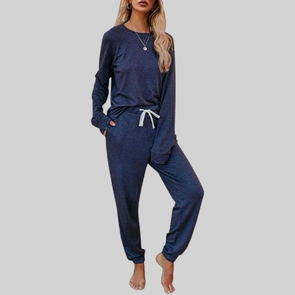 Sabrina | Långärmad loungewear-set med dragsko - Komfortskor för vardagsbruk