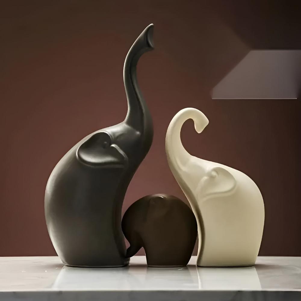 Elegant Serenity Elephant Sculptures – Symbolisk konst för modern inredning