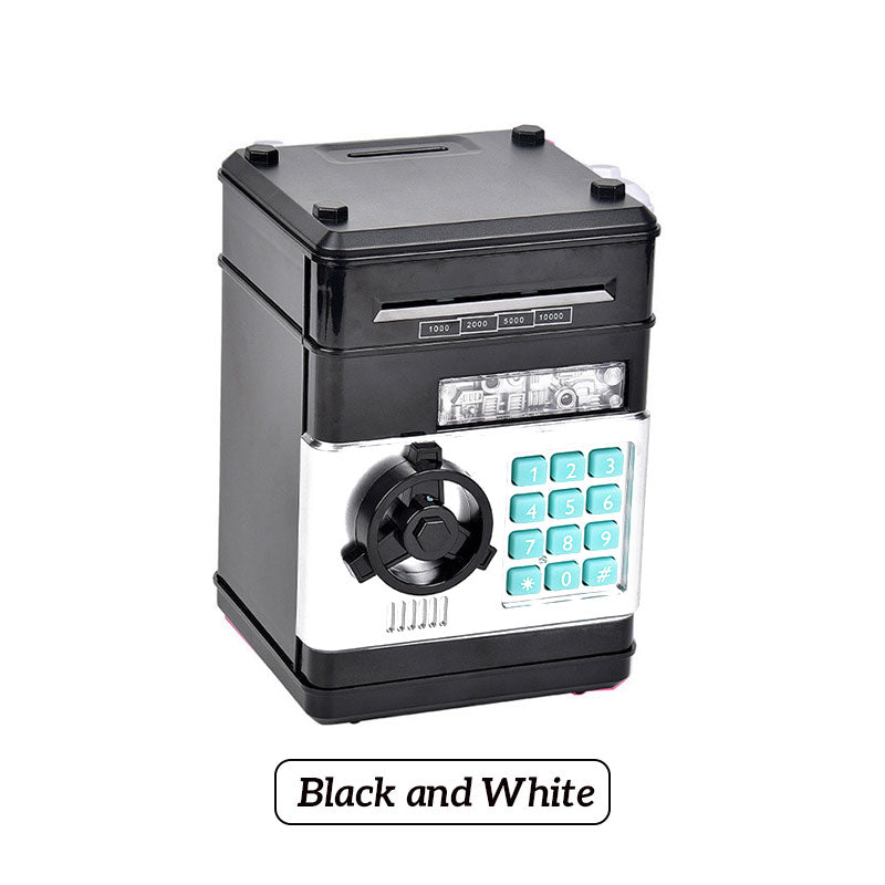 Elektronisk sparbössa för barn - bankomatliknande mynt- och kontantskåp