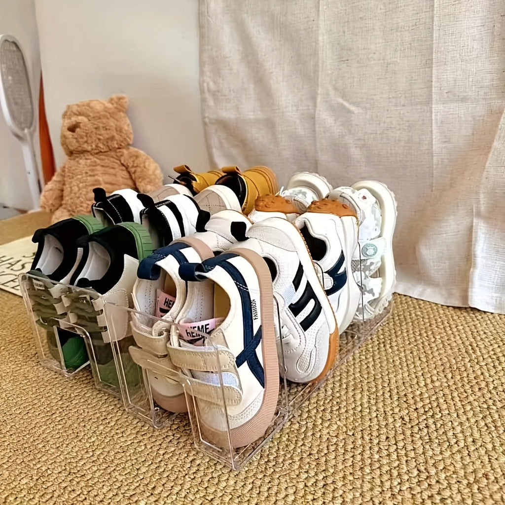 2-pack skoförvaringsset – Platsbesparande transparenta golvförvaringsställ