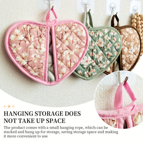 2-delade hjärtformade ugnsvanteunderlägg – värmebeständigt köksskydd