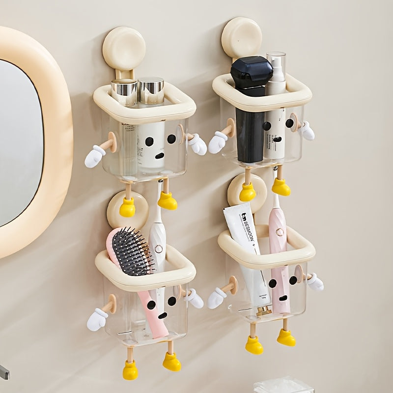 Sugkoppshållare för badrumstandborste – Väggmonterad hållare, ingen borrning behövs