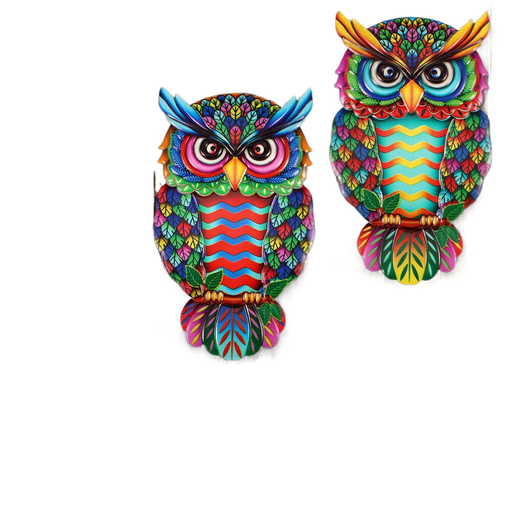 2 delar Uggla metall väggdekoration