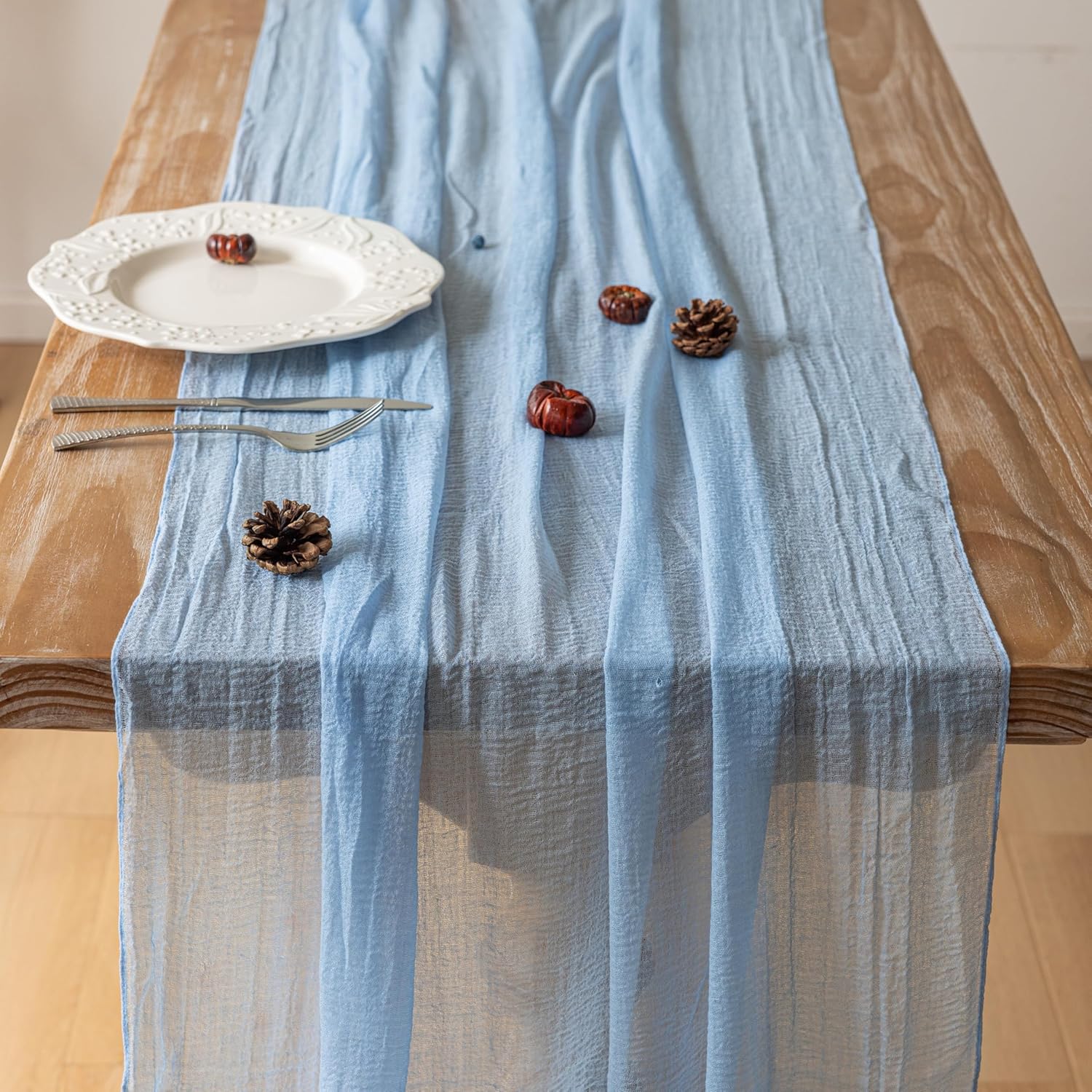 Boho ostduksbordlöpare – Terrakotta höstdekor för bröllop och heminredning