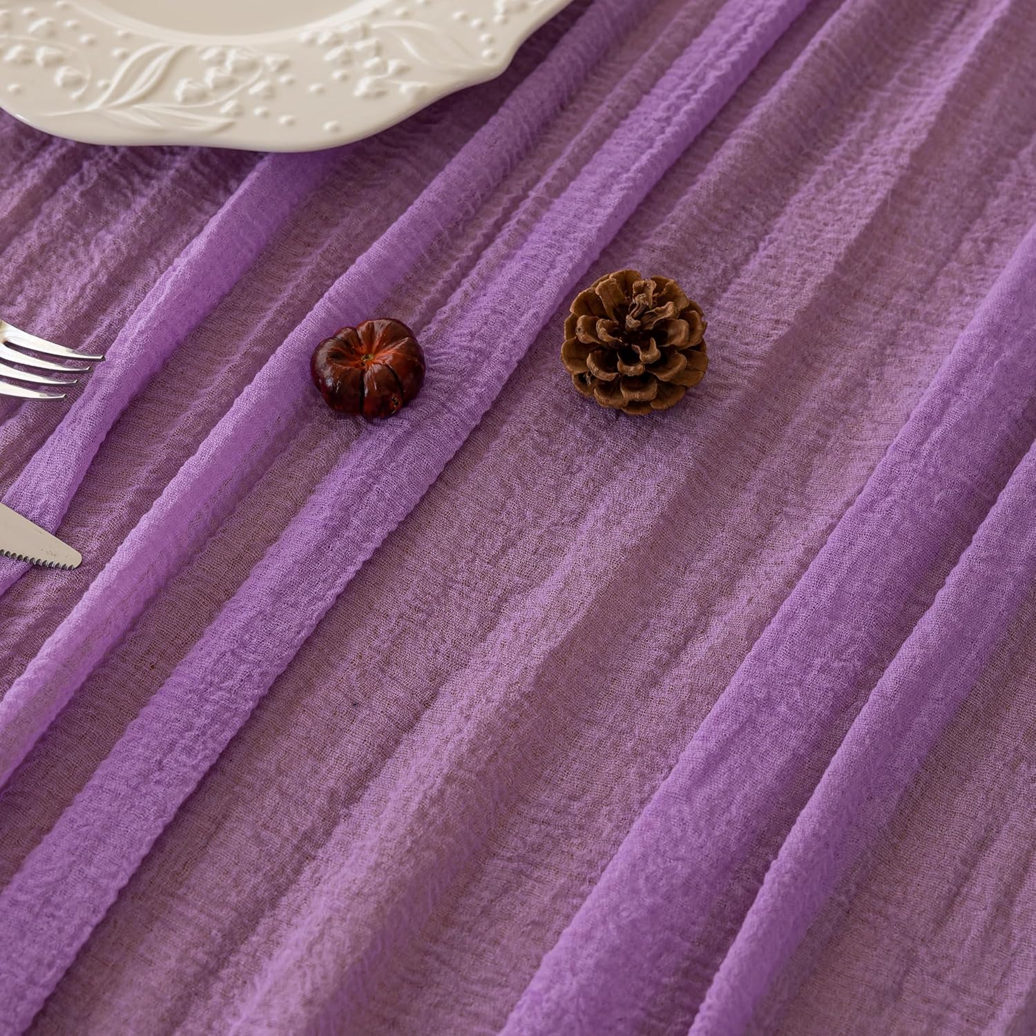 Boho ostduksbordlöpare – Terrakotta höstdekor för bröllop och heminredning