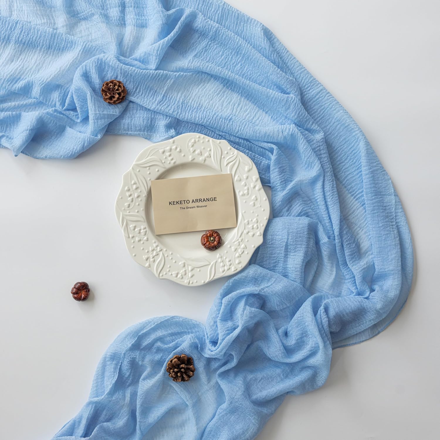 Boho ostduksbordlöpare – Terrakotta höstdekor för bröllop och heminredning