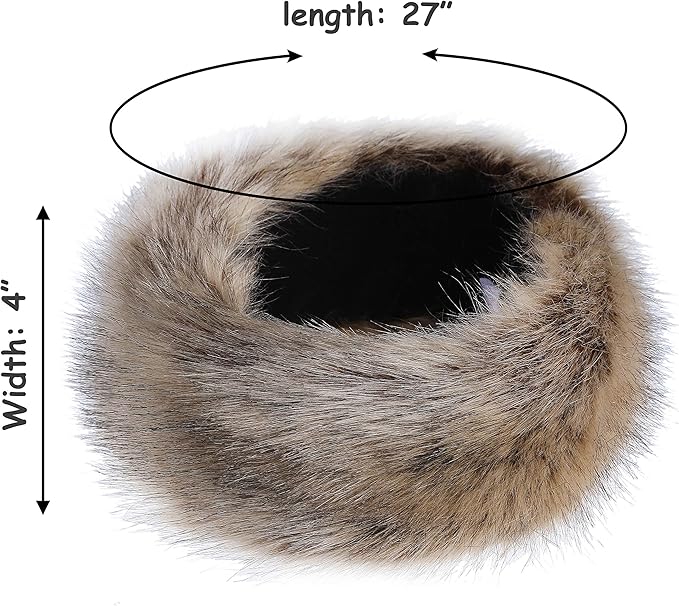 Plyschiga öronvärmare i fuskpäls – Elegant vinterpannband