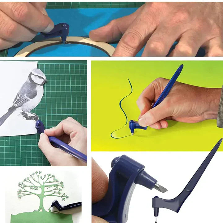 SafeSpin - 360° hobbyskärare – Precisionsroterande blad för scrapbooking och gör-det-själv-projekt