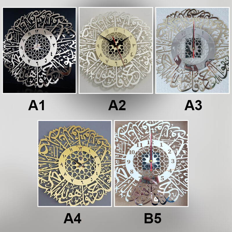 Modern väggklocka i akrylspegel – Tyst, elegant klocka för hem och kontor