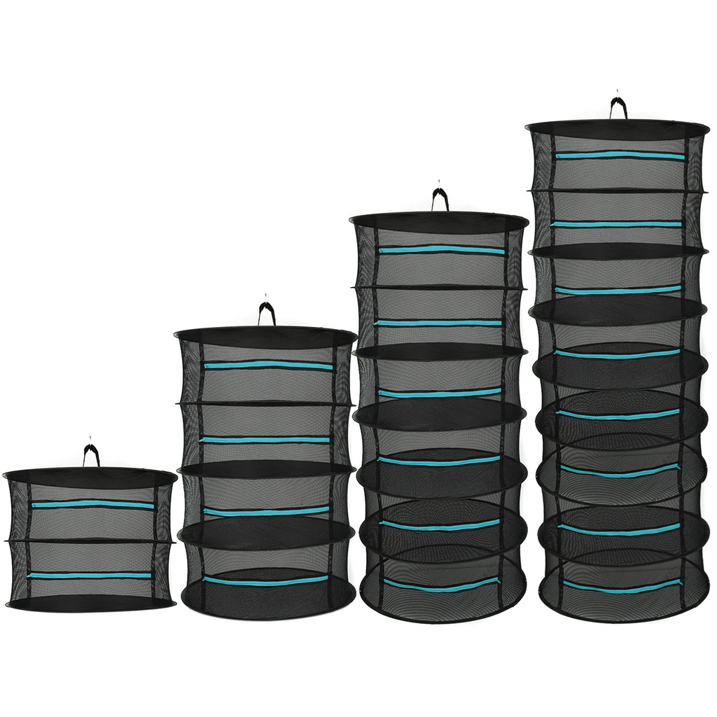 Hopfällbar torkställning i nät – Flerskiktad hängbricka för frukt, grönsaker och örter